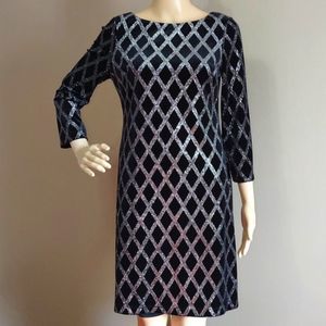 Vintage 70s JH Evening poly elastane dress for evening,sz S